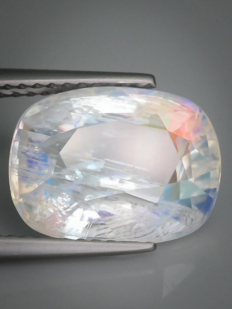 Rainbow Moonstone 4.88 ct Natural Multi Color Flashes Untreated Burma Mine